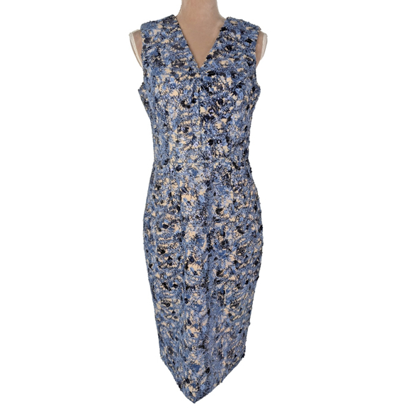 Dress The Population Colette Sequin Embroidered Midi Dress Blue L Formal Classic - Picture 1 of 13